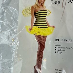 Leg Avenue Black Yellow Honey Bee Halloween Costume women small medium
